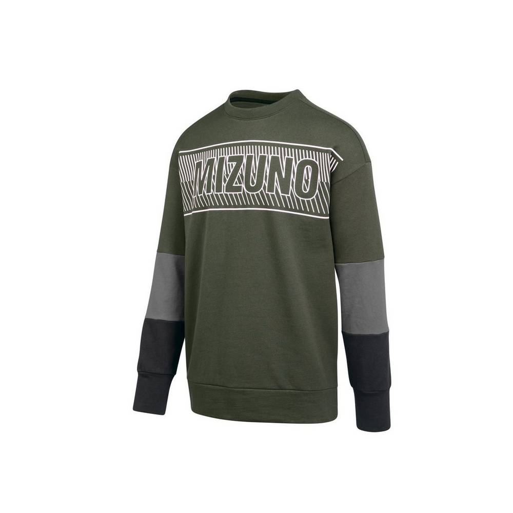 Damske Treningove Oblecenie Mizuno MZ1 Tokyo Fleece Crew Zelene/Čierne Vypredaj PQDI47035